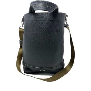 Rag & Bone Black Branded Walker Pebbled Leather Tote